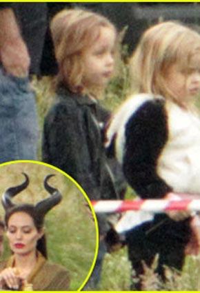 أنجلينا جولي و 3 من أولادها في فيلم maleficent الجديد